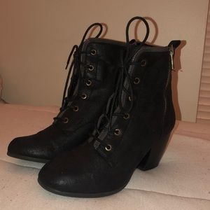 Maurices Black Lace-Up Booties